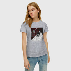 Футболка хлопковая женская Безразличие любви, цвет: меланж — фото 2