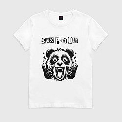 Футболка хлопковая женская Sex Pistols - rock panda, цвет: белый