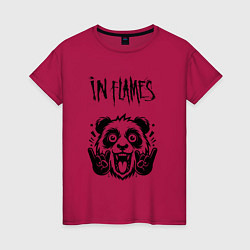 Футболка хлопковая женская In Flames - rock panda, цвет: маджента
