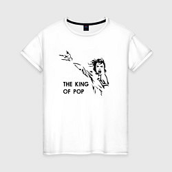 Футболка хлопковая женская Michael Jackson - the king of pop, цвет: белый