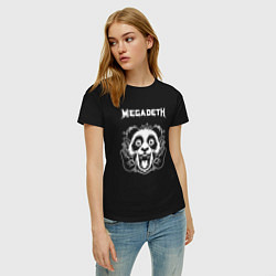 Футболка хлопковая женская Megadeth rock panda, цвет: черный — фото 2