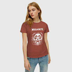 Футболка хлопковая женская Megadeth rock panda, цвет: кирпичный — фото 2