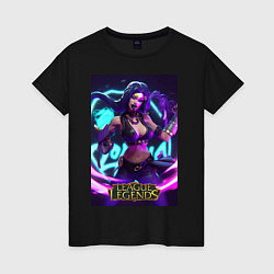 Футболка хлопковая женская League Of Legends Akali Kda, цвет: черный