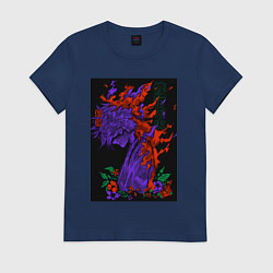 Футболка хлопковая женская Адский рай Габимару синоби, цвет: тёмно-синий