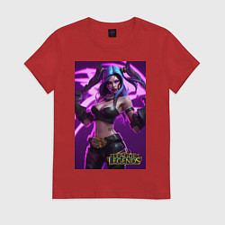Футболка хлопковая женская League of Legends Akali Kda, цвет: красный