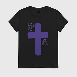 Футболка хлопковая женская Depeche Mode - sofad cross, цвет: черный