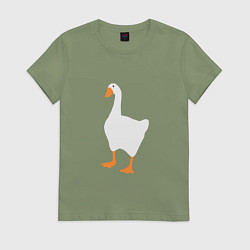 Футболка хлопковая женская Untitled goose game honk, цвет: авокадо