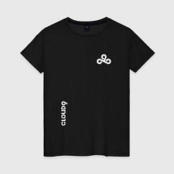 Футболка хлопковая женская Cloud9 - white logo, цвет: черный