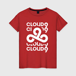 Футболка хлопковая женская Cloud9 - in logo, цвет: красный