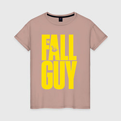 Футболка хлопковая женская The fall guy logo, цвет: пыльно-розовый