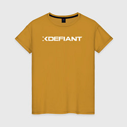 Футболка хлопковая женская Xdefiant лого, цвет: горчичный