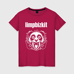 Футболка хлопковая женская Limp Bizkit rock panda, цвет: маджента