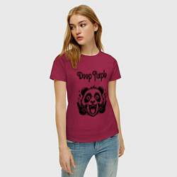 Футболка хлопковая женская Deep Purple - rock panda, цвет: маджента — фото 2