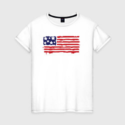 Футболка хлопковая женская USA patriot, цвет: белый