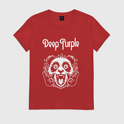 Футболка хлопковая женская Deep Purple rock panda, цвет: красный