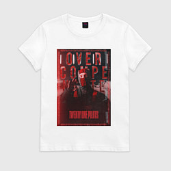 Футболка хлопковая женская В маске - Twenty one pilots, цвет: белый