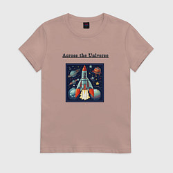 Футболка хлопковая женская Across the Universe for ever, цвет: пыльно-розовый