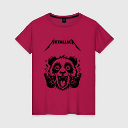 Футболка хлопковая женская Metallica - rock panda, цвет: маджента