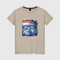 Футболка хлопковая женская Depeche Mode - andy fletcher memory, цвет: миндальный