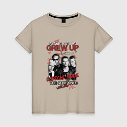 Футболка хлопковая женская Depeche Mode - Grew up, цвет: миндальный