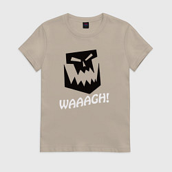 Футболка хлопковая женская Warhammer waaagh, цвет: миндальный