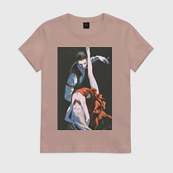 Футболка хлопковая женская Ведьма и чудовище Ашаф танец, цвет: пыльно-розовый