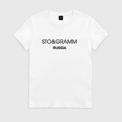 Футболка хлопковая женская Sto and gramm - сто грамм, цвет: белый