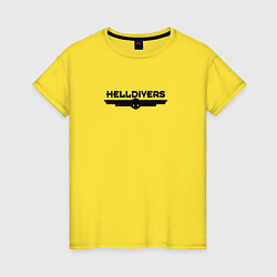 Футболка хлопковая женская Helldivers Logo, цвет: желтый