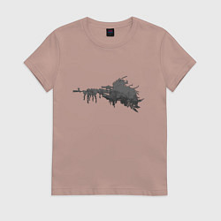 Футболка хлопковая женская Я куст снайпер, цвет: пыльно-розовый
