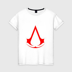 Футболка хлопковая женская Red logo of assassins, цвет: белый