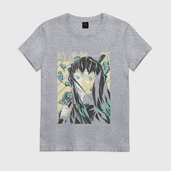 Футболка хлопковая женская Клинок рассекающий демонов Муичиро Токито, цвет: меланж