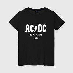 Футболка хлопковая женская AC DC - Big gun 1993, цвет: черный