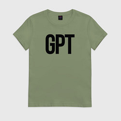 Футболка хлопковая женская GPT, цвет: авокадо