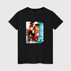 Футболка хлопковая женская NewJeans grunge, цвет: черный