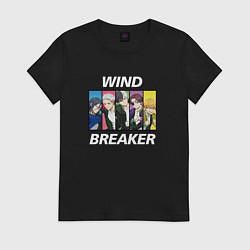 Футболка хлопковая женская Wind Breaker, цвет: черный