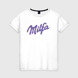 Футболка хлопковая женская Milfa в стиле milka, цвет: белый