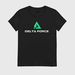 Футболка хлопковая женская Delta force hawk ops logo, цвет: черный