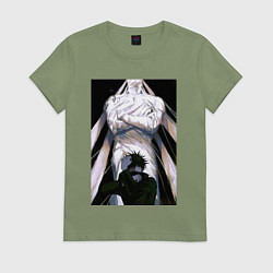 Футболка хлопковая женская Магическая битва Мэгуми Фусигуро холодный юноша, цвет: авокадо