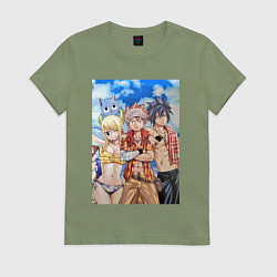 Футболка хлопковая женская Хвост Феи Нацу Драгнил Грей Фуллбастер, цвет: авокадо