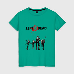 Футболка хлопковая женская Выжившие Left 4 Dead, цвет: зеленый