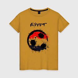 Футболка хлопковая женская Сборная Египта, цвет: горчичный