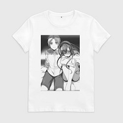 Футболка хлопковая женская Реинкарнация безработного Эрис Бореас Грейрат Руде, цвет: белый