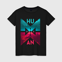 Футболка хлопковая женская Once human logotype, цвет: черный