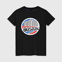 Футболка хлопковая женская City Boston, цвет: черный