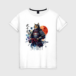 Женская футболка Cat samurai - bushido ai art