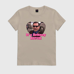 Футболка хлопковая женская Michael Scott its Breatney B*tch - the office, цвет: миндальный
