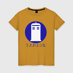 Футболка хлопковая женская Blue tardis, цвет: горчичный