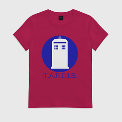 Футболка хлопковая женская Blue tardis, цвет: маджента