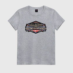 Футболка хлопковая женская Копенгаген - добро пожаловать, цвет: меланж