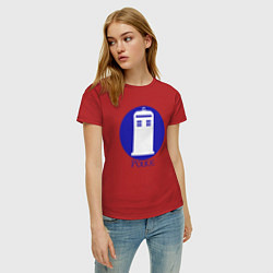 Футболка хлопковая женская Tardis police, цвет: красный — фото 2